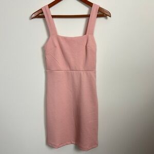 Urban Outfitters Pink Mini Dress Textured Square Neck Womens XS